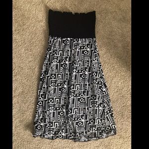 Strapless Aztec Print Dress